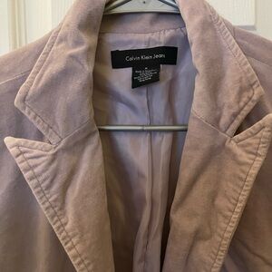 Calvin Klein Women's Light Purple Velvet  Blazer
